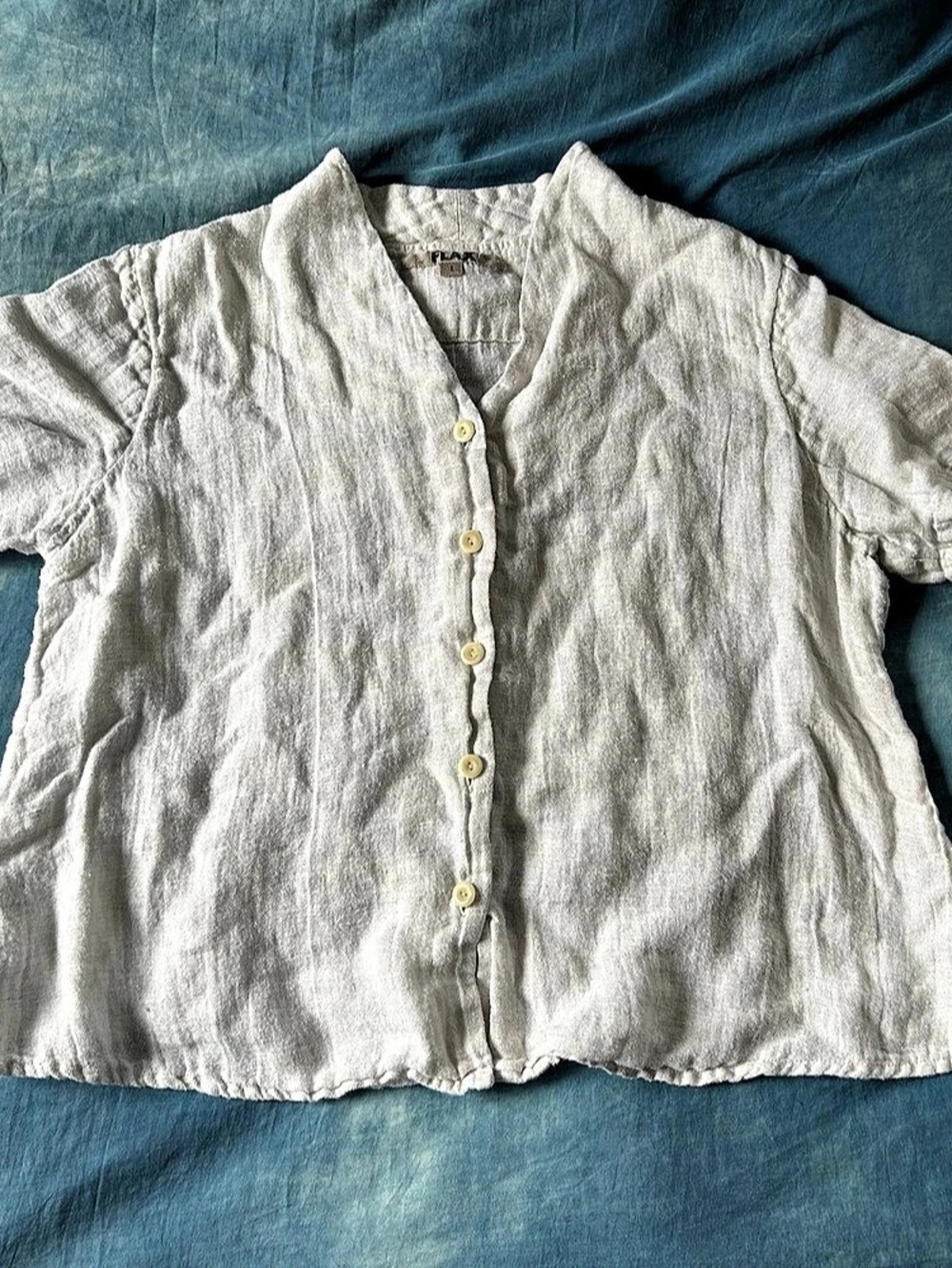 FLAX Linen Short Sleeve Button Down
